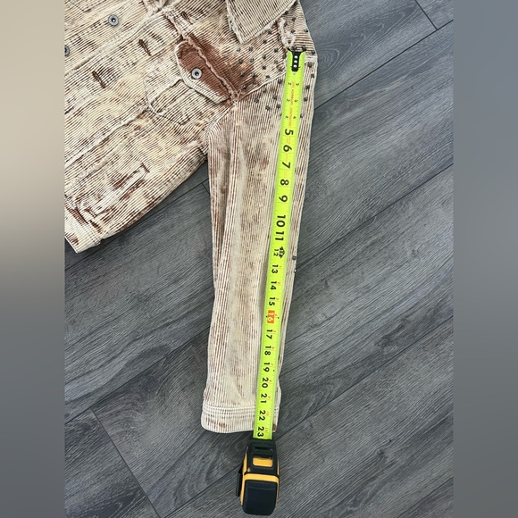 POL Rock N Roll Studded & Distressed Corduroy Jacket Beige Brown Medium - Picture 4 of 10